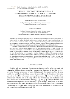 The influence of the de-icing salt on the deterioration of rock materials used in monumental buildings