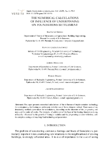 The numerical calculations of influence of underpinning on foundations settlement