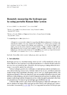 Remotely measuring the hydrogen gas by using portable Raman lidar system