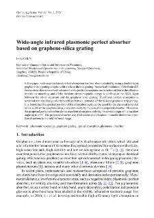 Wide-angle infrared plasmonic perfect absorber based on graphene-silica grating