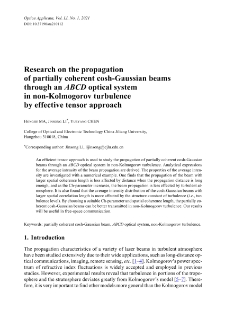 Research on the propagation of partially coherent cosh-Gaussian beams through an ABCD optical system in non-Kolmogorov turbulence by effective tensor approach