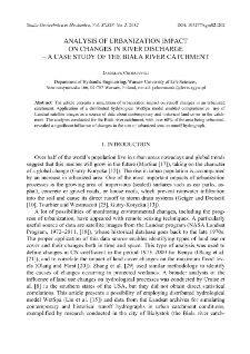 Analysis of urbanization impact on changes in river discharge - a case study of the Biała River catchment