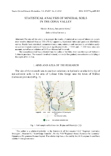 Statistical analysis of mineral soils in the Odra valley