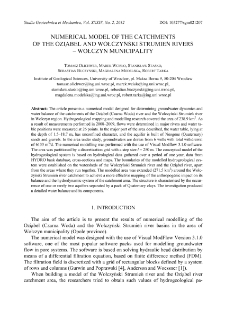 Numerical model of the catchments of the Oziąbel and Wołczyński Strumień rivers - Wołczyn municipality