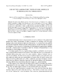 Use of the laboratory tests of soil modulus in modelling pile behaviour