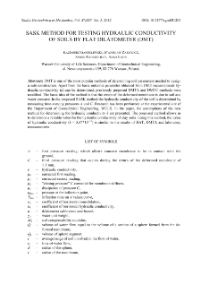 SASK method for testing hydraulic conductivity of soils by flat dilatometer (DMT)