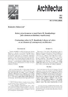 Kolory przeciwstawne w teorii barw W. Kandinskiego jako element architektury współczesnej