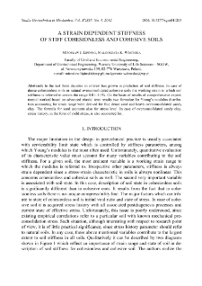 A strain dependent stiffness of stiff cohesionless and cohesive soils