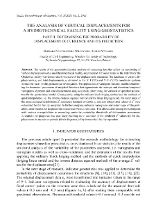 The analysis of vertical displacements for a hydrotechnical facility using geostatistics. Part II. Determining the probability of displacement occurrence and its prediction