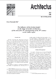 The influence of the foreign invader on the shape of wooden architecture of the end of the 19th and beginning of the 20th century in the Lublin region