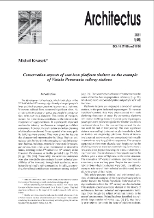 Conservation aspects of cast-iron platform shelters on the exampleof Vistula Pomerania railway stations