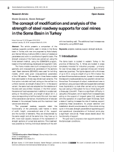 The concept of modification and analysis of the strength of steel roadway supports for coal mines in the Soma Basin in Turkey