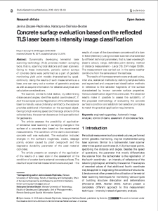 Concrete surface evaluation based on the reflected TLS laser beam’s intensity image classification