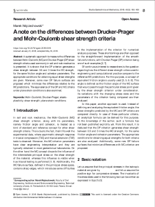 A note on the differences between Drucker-Prager and Mohr-Coulomb shear strength criteria