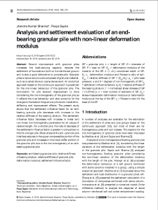 Analysis and settlement evaluation of an end-bearing granular pile with non-linear deformation modulus