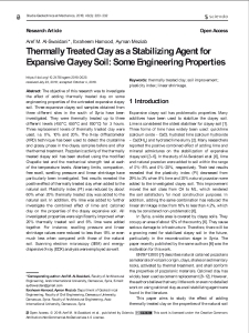 Thermally Treated Clay as a Stabilizing Agent for Expansive Clayey Soil: Some Engineering Properties