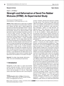 Strength and Deformation of Sand-Tire Rubber Mixtures (STRM): An Experimental Study
