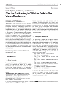 Effective friction angle of deltaic soils in the Vistula Marshlands