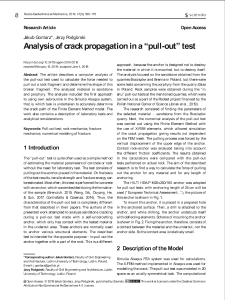 Analysis of crack propagation in a &ldquo;pull-out&rdquo; test