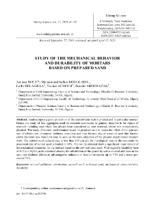 Study of the mechanical behavior and durability of mortars based on prepared sand