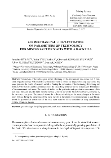 Geomechanical substantiation of parameters of technology for mining salt deposits with a backfill