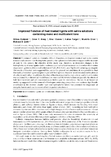 Improved flotation of heat treated lignite with saline solutions containing mono and multivalent ions