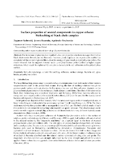 Surface properties of neutral components in copper column bioleaching of black shale samples