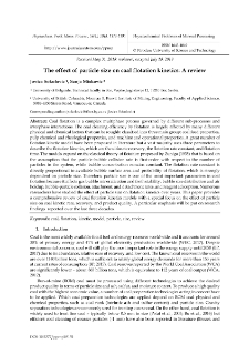 The effect of particle size on coal flotation kinetics: A review