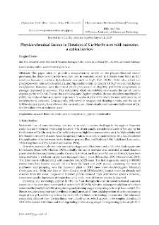 Physico-chemical factors in flotation of Cu-Mo-Fe ores with seawater:a critical review