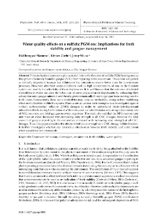 Water quality effects on a sulfidic PGM ore: Implications for froth stability and gangue management