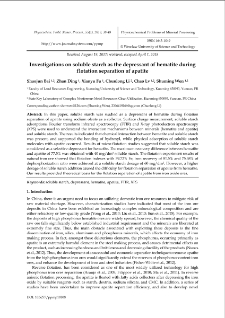 Investigations on soluble starch as the depressant of hematite during flotation separation of apatite