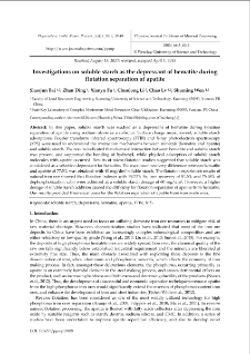 Investigations on soluble starch as the depressant of hematite during flotation separation of apatite