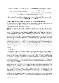 Enhancing low-rank coal flotation using a mixture of dodecane andn-valeraldehyde as a collector