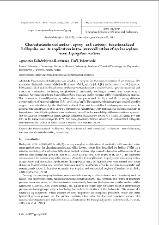 Characterization of amino-, epoxy- and carbonyl-functionalized halloysite and its application in the immobilization of aminoacylase from Aspergillus melleus