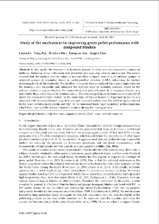 Study of the mechanism for improving green pellet performance with compound binders