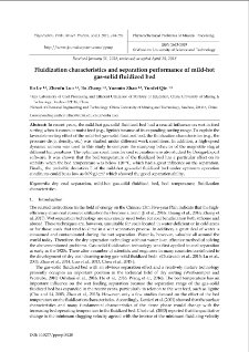 Fluidization characteristics and separation performance of mild-hot gas-solid fluidized bed