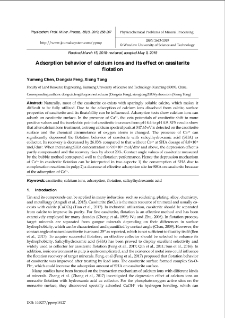 Adsorption behavior of calcium ions and its effect on cassiterite flotation