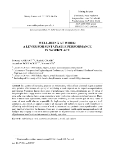 Well-being at work: a lever for sustainable performance in workplace