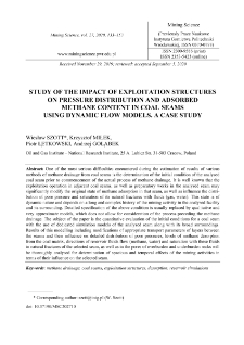 Study of the impact of exploitation structures on pressure distribution and adsorbed methane content in coal seams using dynamic flow models. A case study