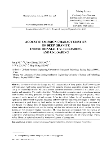 Acoustic emission characteristics of deep granite under triaxial cylic loading and unloading