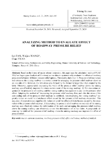 Analyzing method to evaluate effect of roadway pressure relief