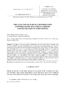 The analysis of surface deformation controlled by key strata groups and separation in strip mining