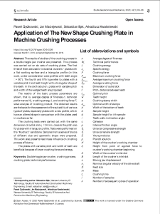 Application of The New Shape Crushing Plate in Machine Crushing Processes