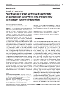 An influence of track stiffness discontinuity on pantograph base vibrations and catenary-pantograph dynamic interaction