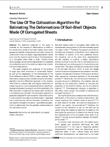 The Use Of The Collocation Algorithm For Estimating The Deformations Of Soil-Shell Objects Made Of Corrugated Sheets