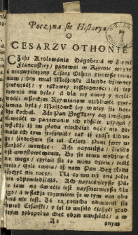 [Historya ... o Othonie, Cesarzu Rzymskim ...
