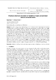 Mechano-chemical conversion of celestite in highly concentrated sodium carbonate media