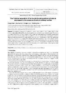 The flotation separation of barite-calcite using sodium silicate as depressant in the presence of sodium dodecyl sulfate