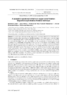 A successful operational initiative in copper oxide flotation: Sequential sulphidisation-flotation technique