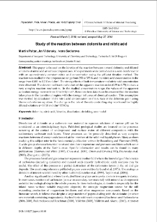 Study of the reaction between dolomite and nitric acid